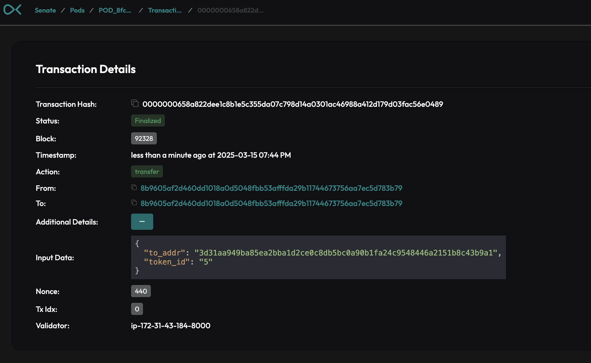 Mutate method txn details