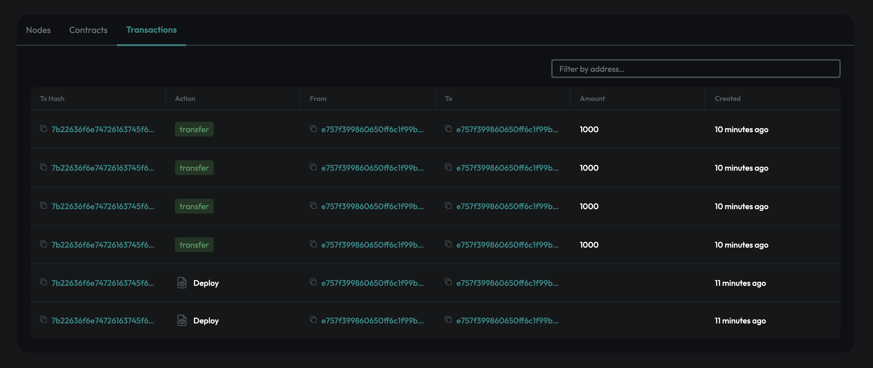 Transaction List UI