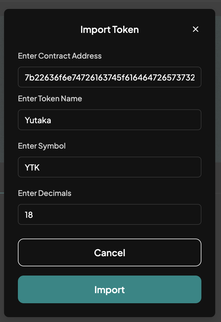Import token